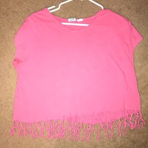 Pink Roxy fringe top